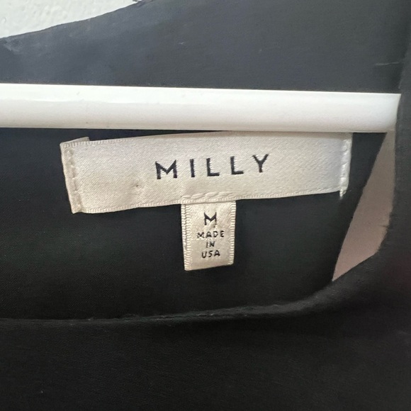 ⭐️🎉MILLY🎉⭐️ Black Trapeze High Low Sleeveless Top Size Medium - Picture 3 of 3
